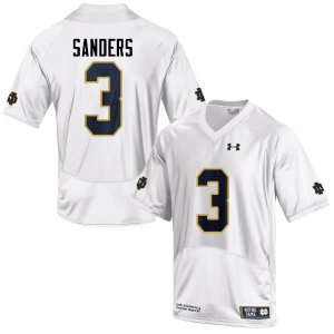 Notre Dame Fighting Irish Men's C.J. Sanders #3 White Under Armour Authentic Stitched College NCAA Football Jersey FWC4899DX
